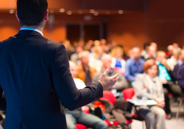 Speaker at Business Conference and Presentation. Audience at the conference hall.